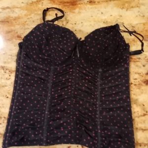 Black &Pink Poka Dot Bustier